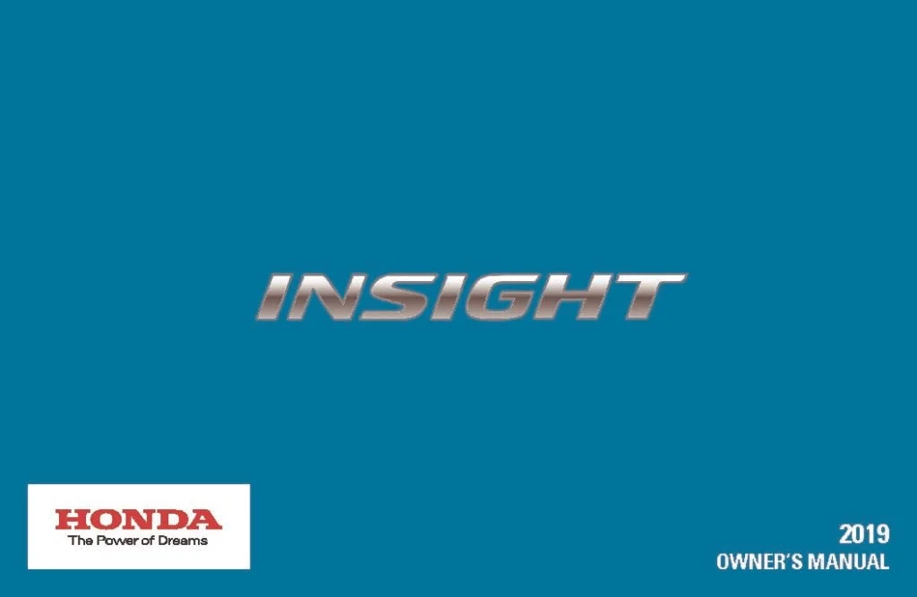 2019 Honda Insight Owner's Manual