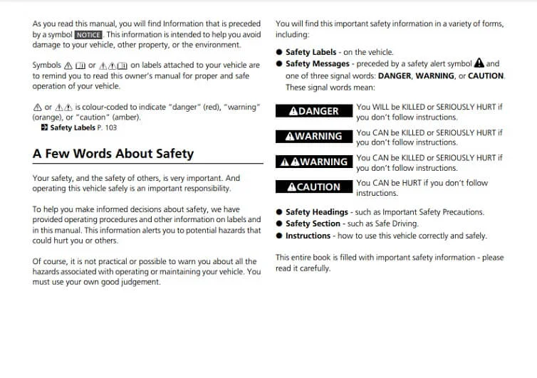 2022 Honda e Owner's Manual