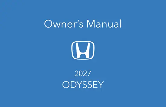 2027 Honda Odyssey Owner's Manual